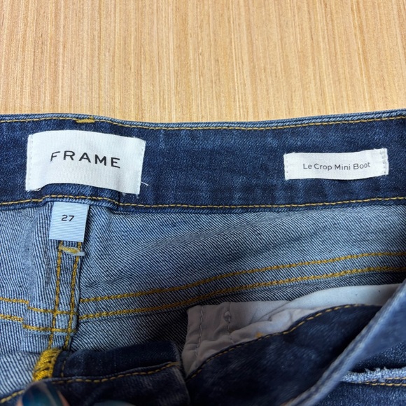Frame Denim Jeans Womens 27 Blue Le Crop Mini Boot Raw Edge Stretch Cropped - Picture 3 of 9